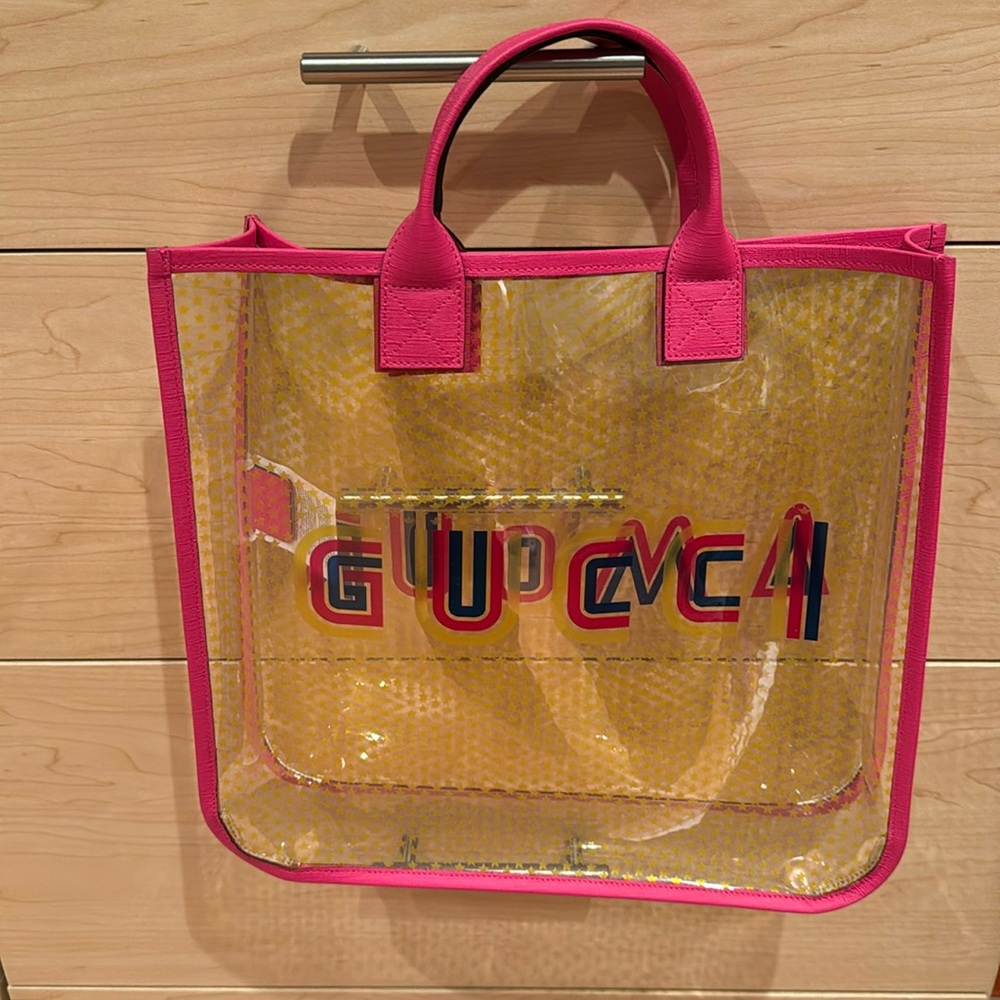 NWOT Gucci Amour Leather and Vinyl Tote Bag